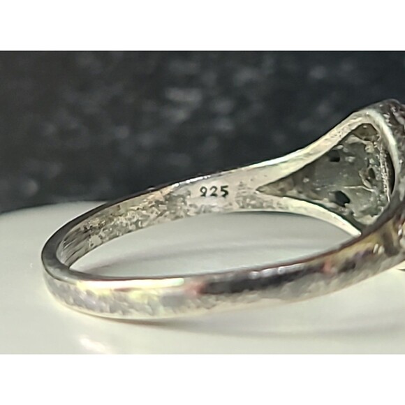 925 Sterling Silver Amethyst Floral Shaped Ring Vintage, SIZE US 8 - Picture 8 of 10